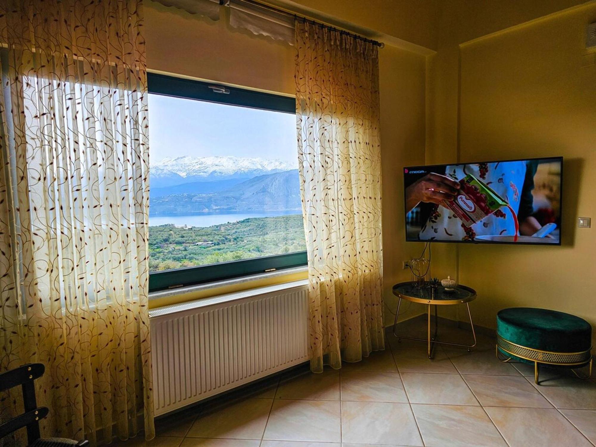 Villa Aitheras With Sea Views And Garden Sternai Bagian luar foto