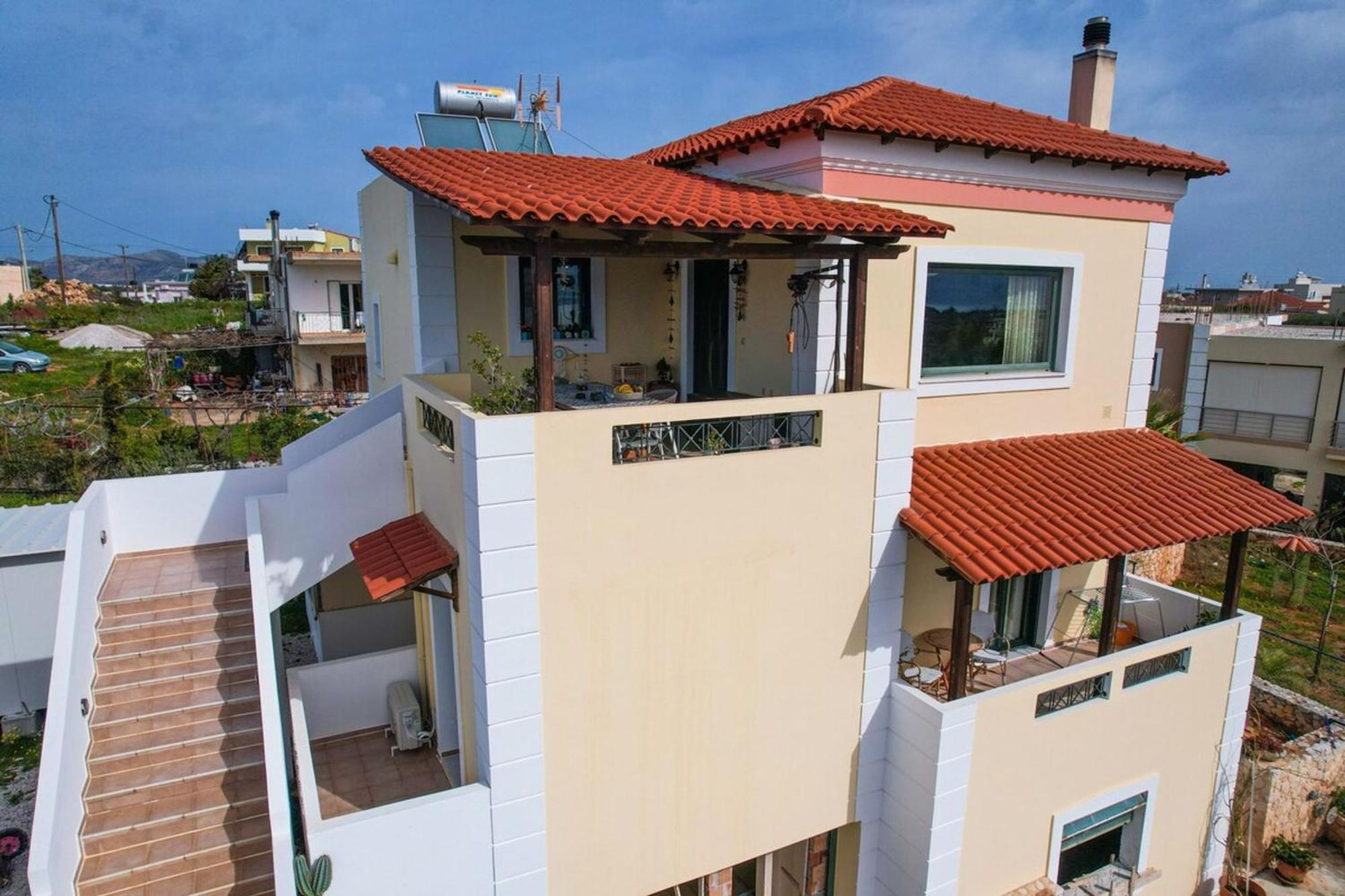 Villa Aitheras With Sea Views And Garden Sternai Bagian luar foto
