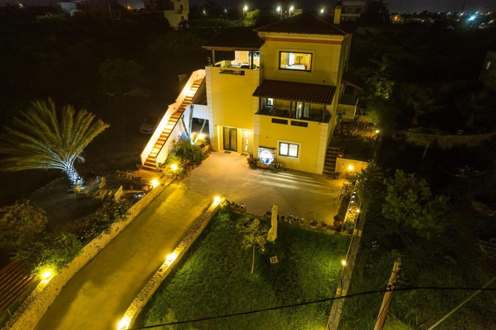 Villa Aitheras With Sea Views And Garden Sternai Bagian luar foto