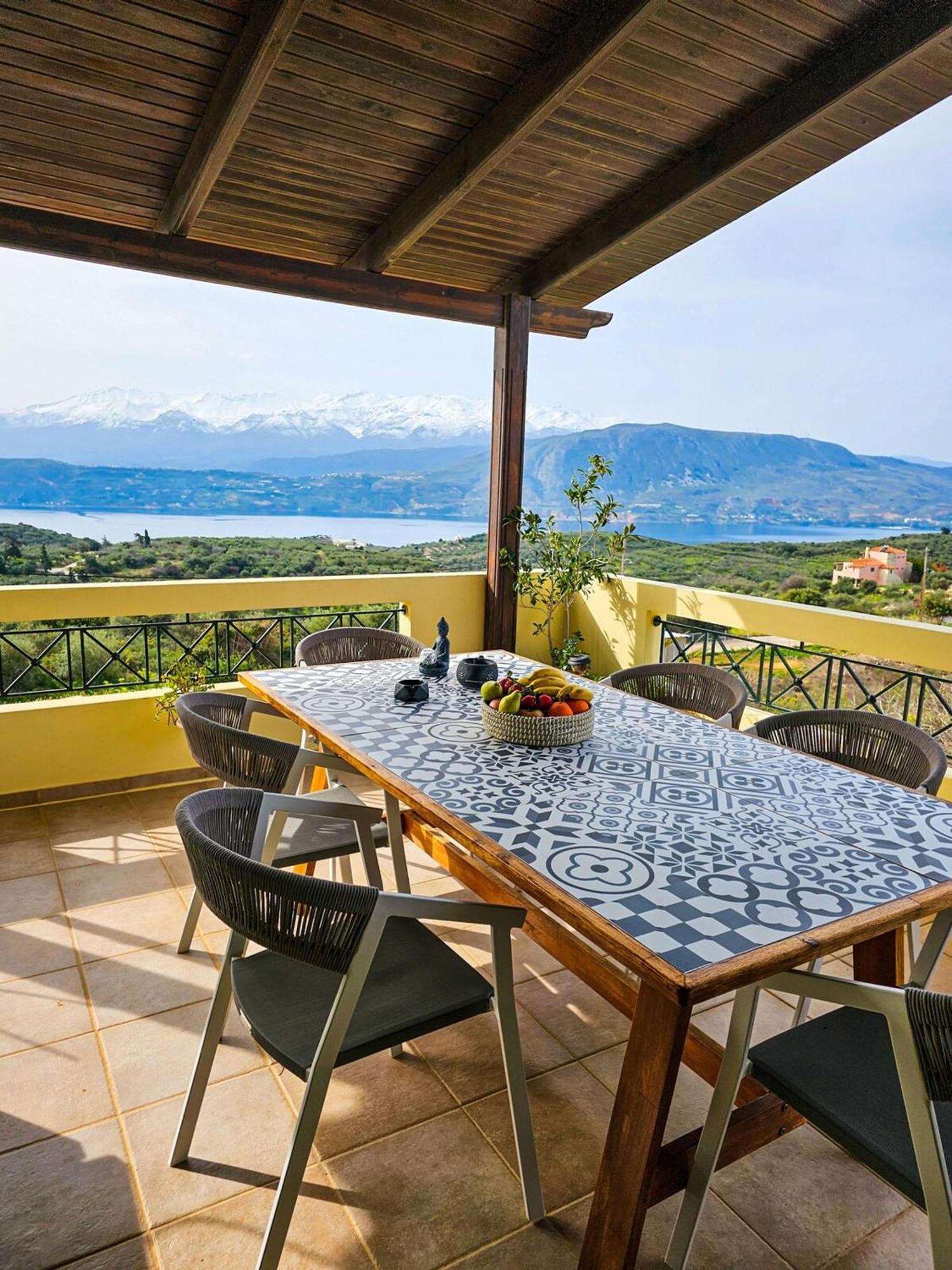 Villa Aitheras With Sea Views And Garden Sternai Bagian luar foto