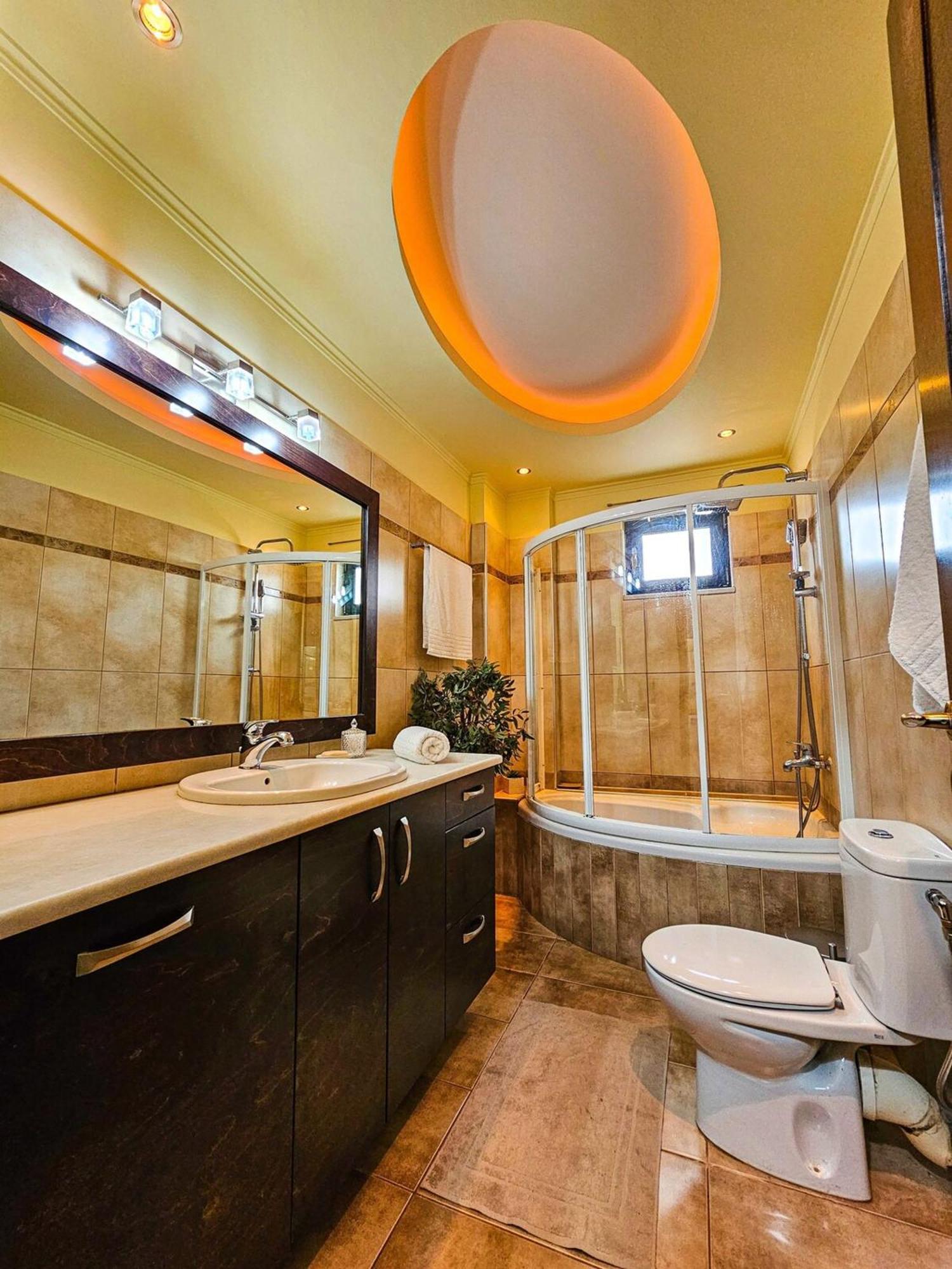 Villa Aitheras With Sea Views And Garden Sternai Bagian luar foto
