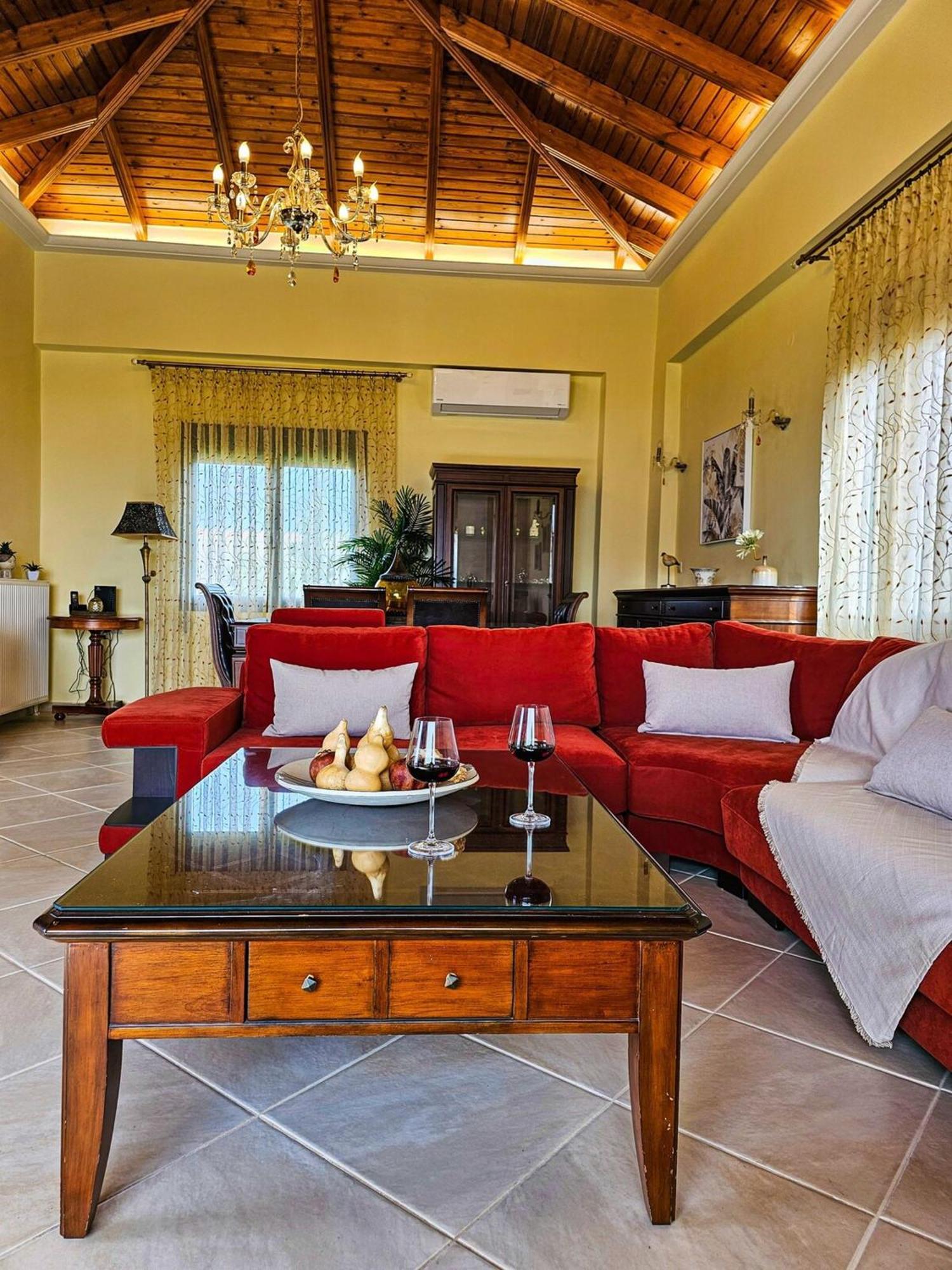 Villa Aitheras With Sea Views And Garden Sternai Bagian luar foto