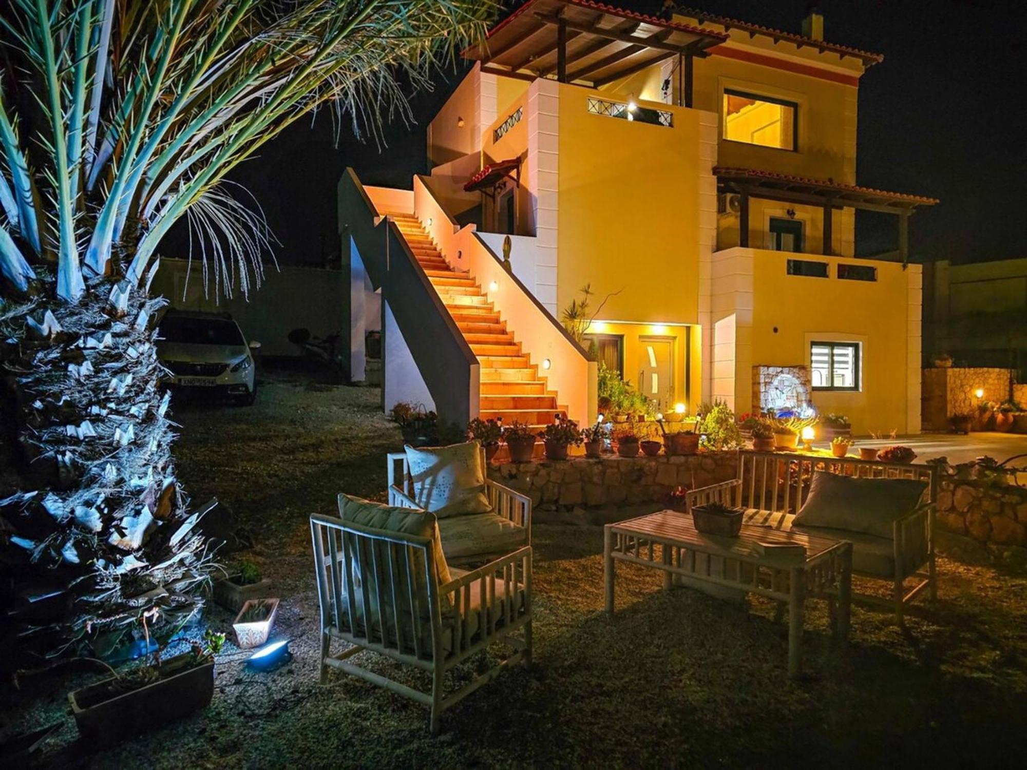 Villa Aitheras With Sea Views And Garden Sternai Bagian luar foto